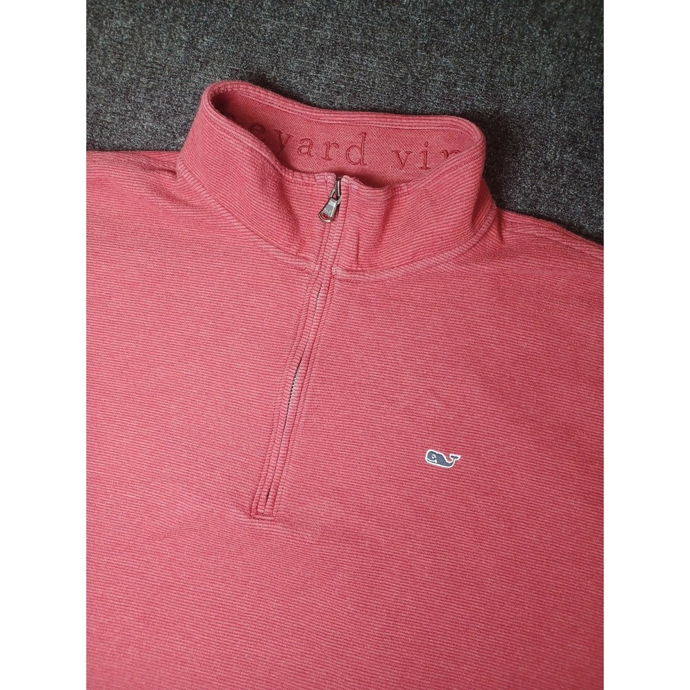 Vineyard Vines By Shep & Ian Red Saltwater Quarter Zip Pullover Sweater Mens XXL